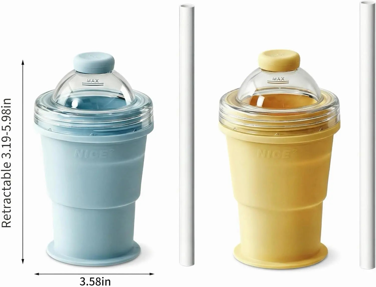 2-in-1 Reusable Portable Foldable Silicone Ice Ball Mold & Collapsible Water Cup